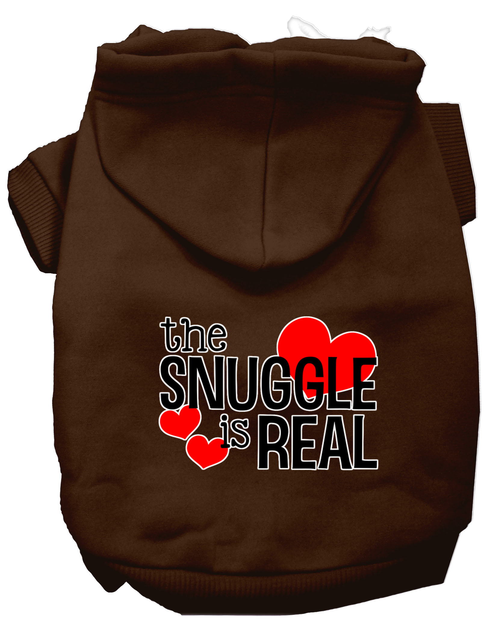 The Snuggle is Real Screen Print Dog Hoodie Brown XS